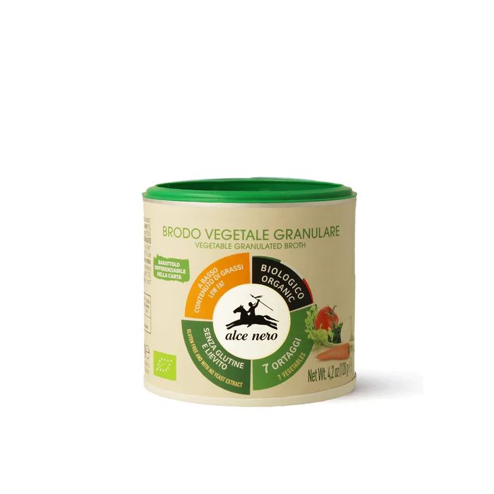 Alce Nero - Organic Vegetable Bouillon Powder - Brodo Vegetale Granulare  (120 gr - 4.23 Oz)