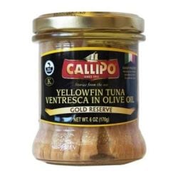 Callipo - Yellowfin Tuna Belly in Olive Oil in glass jar - Ventresca di Tonno in Olio di Oliva (170 gr - 6 Oz)