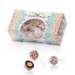 Antica Torroneria Piemontese - Cri Cri Arcobaleno - Dark Chocolate Coated with Hazelnuts case (140 gr - 4.94 Oz)