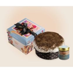 Etnadolce - Panettone Vulcano Modicano (750gr - 26.45 oz) + crema Cioccolato di Modica IGP (40 gr - 1.41 oz)