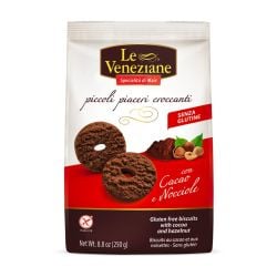 Le Veneziane - Gluten Free Biscuits with Cocoa and Hazelnut (250gr- 8.8 oz)