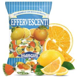 Mangini - Caramelle Effervescenti - Frizzy Candies filled with Fruit Juice (150 gr - 5.29 Oz )