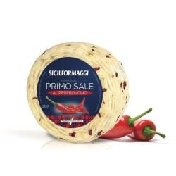 Sicilformaggi Mini Primo Sale con Peperoncino - Sicilian Mixed-Milk Fresh Cheese with Chili Pepper (Approx. 400g)