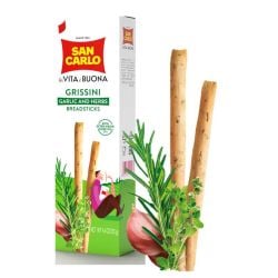 San Carlo - Garlic and Herbs Grissini - Breadstick - (125 gr- 4.4 oz)