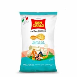 San Carlo - WAFFLE-CUT POTATO CHIPS (100 gr - 3.5 oz)