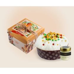 Etnadolce - Panettone Cassata Siciliana (750gr - 26.45 oz) + crema ricotta (250 gr - 8.46 oz)