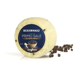 Sicilformaggi Mini Primo Sale con Pepe Nero - Sicilian Mixed-Milk Fresh Cheese with Black Peppercorns (Approx. 400g)