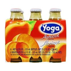 Yoga Apricot Juice - 6 bottles (6 x 125 ml - 4.2 fl oz)