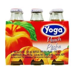 Yoga Peach Juice - 6 bottles (6 x 125 ml - 4.2 fl oz)