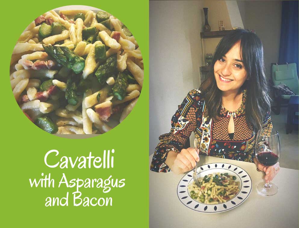 Cooking with Federica cavatelli with asparagus and Bacon